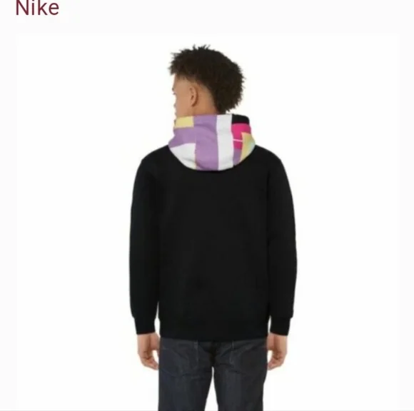 Nike PullOver Geometric Sweater with Hoodie size L for Men - Picture 2 of 7